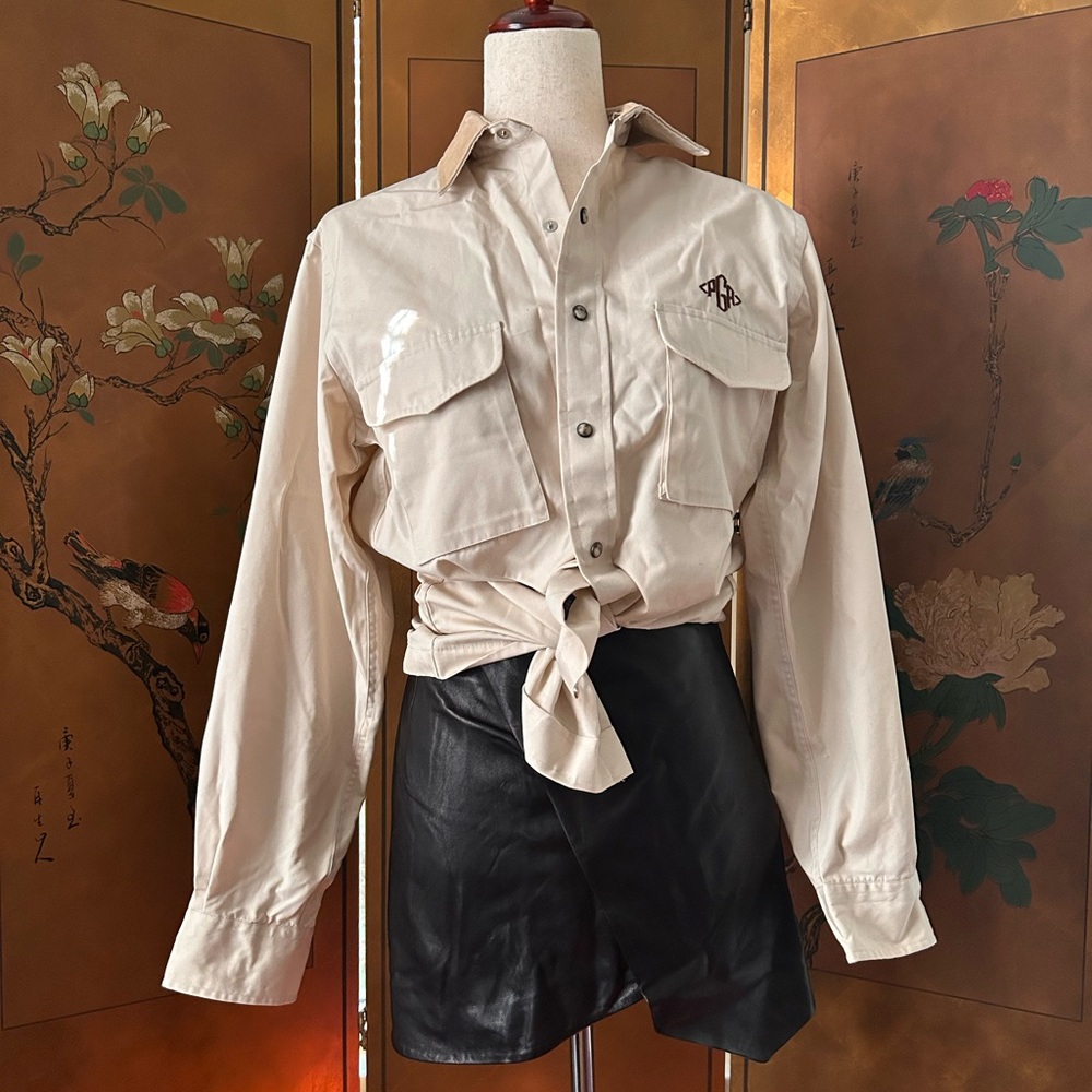 Vintage Gant shirt in cotton blend in beige, size S